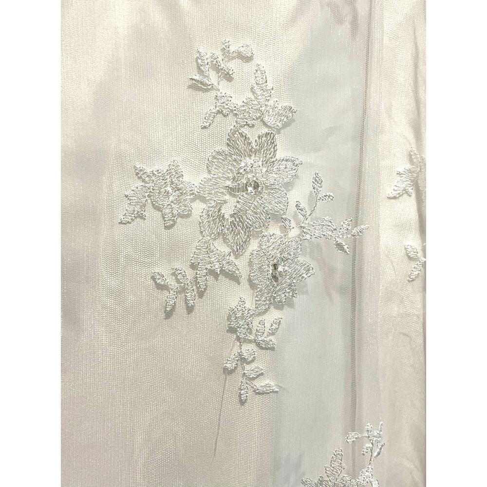 NWT‎ Sunvary Wedding Dress Lace Sequins Flower Lace Up A-Line Layered Size 14-16 - Picture 6 of 15